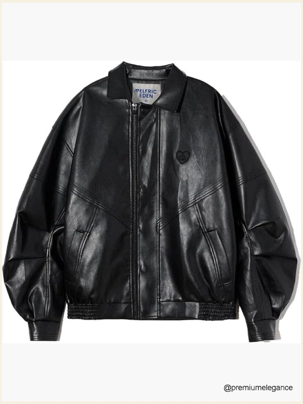 Oversized Faux Leather Y2K Moto Bomber Jacket